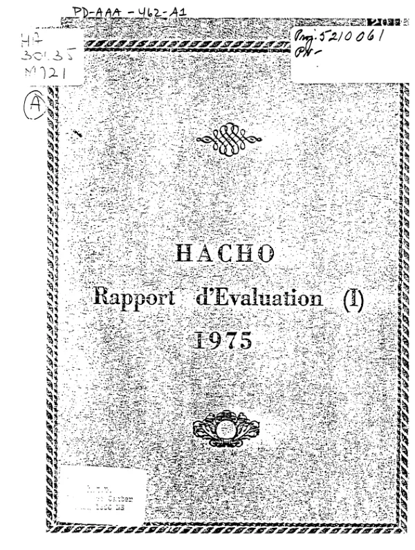 HACHO : rapport d'evaluation (I)