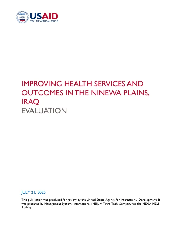 Improving health services and outcome in the Ninewa Plains, Iraq : evaluation