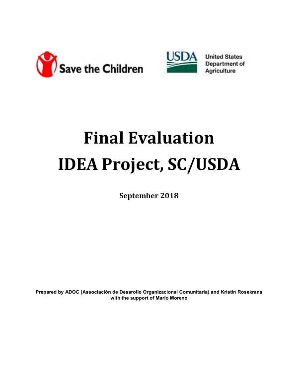 FY 2014 USDA McGovern-Dole IDEA Guatemala project : final evaluation