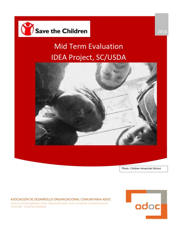 [USDA] FY 2014 USDA McGovern-Dole IDEA Guatemala project : midterm evaluation