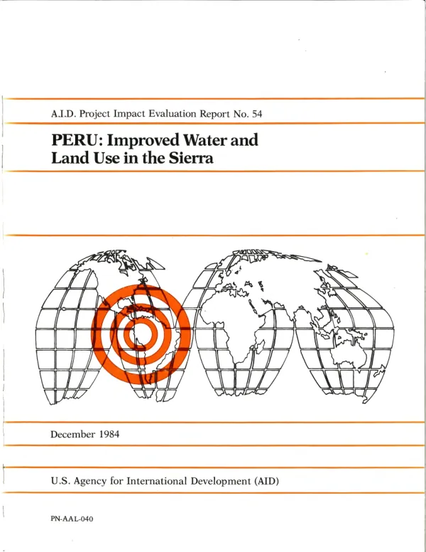 Peru : improved water and land use in the Sierra
