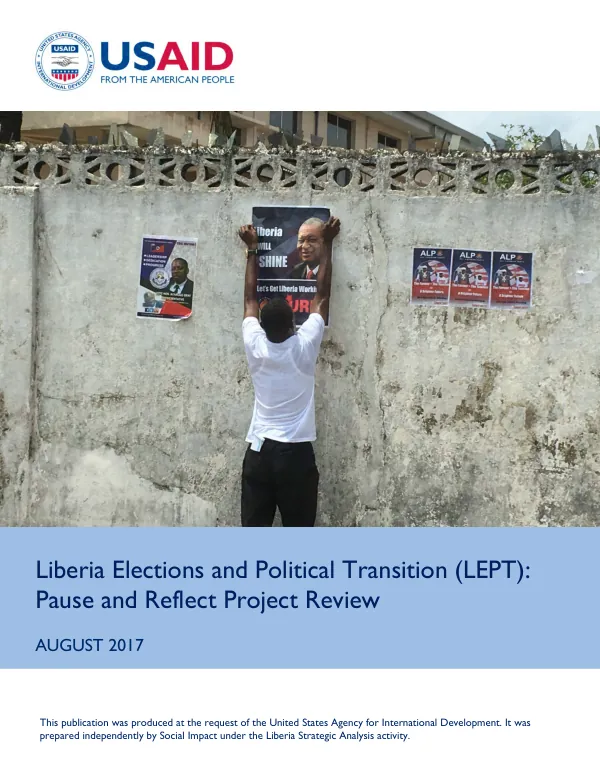 Liberia elections and political transition (LEPT ): pause and reflect project review