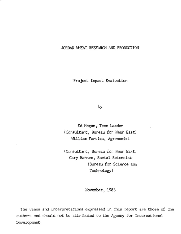 Jordan wheat research and production