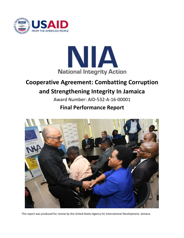 Combatting corruption and strengthening integrity in Jamaica : final performance report