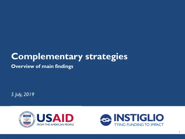 Complementary Strategies: Overview of main Finding Results Based Financing