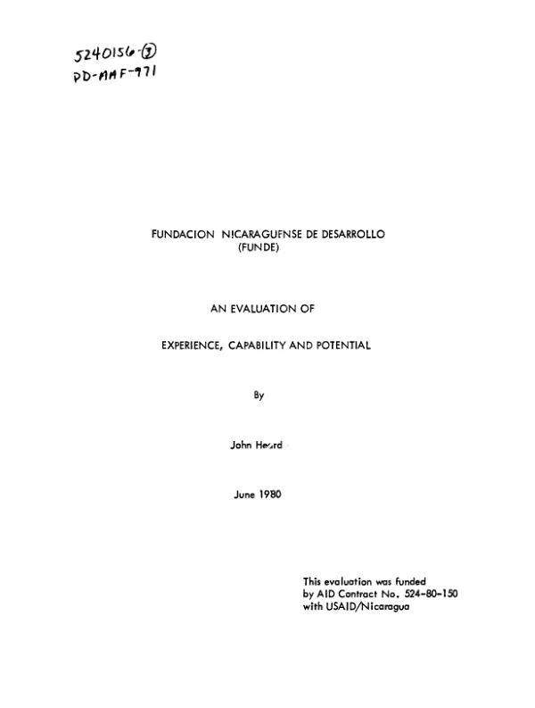 NICARAGUAN DEVELOPMENT FOUNDATION