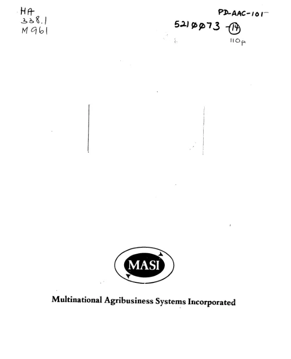 EVALUATION OF THE SMALL FARMER DEVELOPMENT PROJECT - HAITI