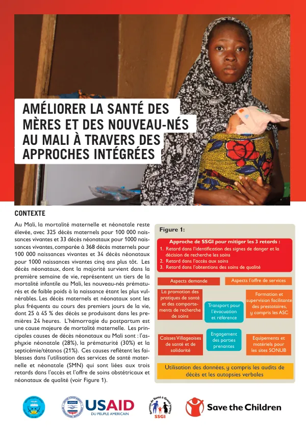 Améliorer la santé des mères et des nouveau-nés au mali à travers des approaches intégrées
