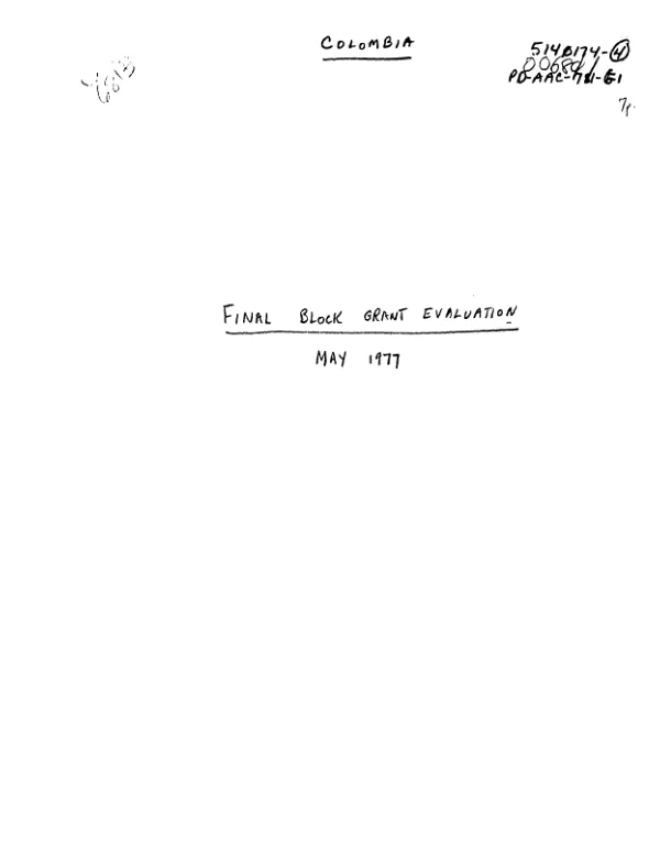 FINAL BLOCK GRANT EVALUATION