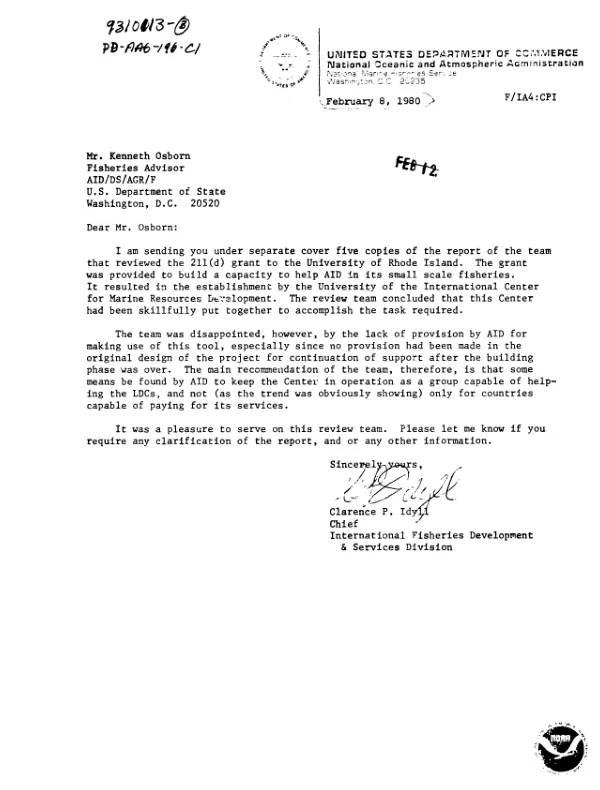 GRANT EVALUATION REPORT - UNIVERSITY OF RHODE ISLAND (8/28-31/79)
