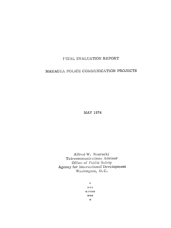 Final evaluation report : Managua police communication projects