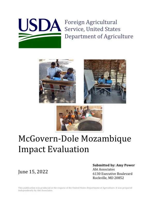 McGovern-Dole Mozambique Program Impact Evaluation