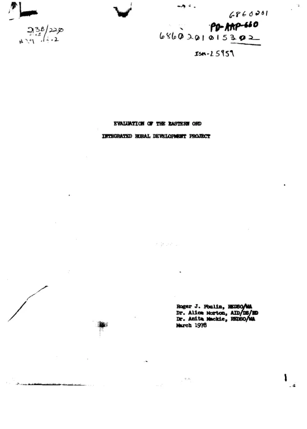 EVALUATION OF THE EASTERN ORD - INTEGRATED RURAL DEVELOPMENT PROJECT