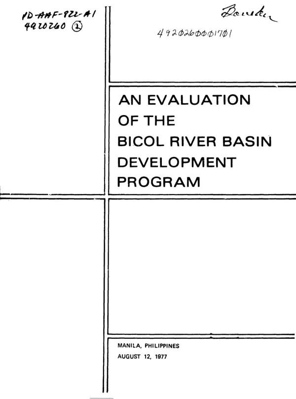 EVALUATION OF THE RIVER BASIN DEVELOPMENT PROGRAM (07/01/77-08/01/77)