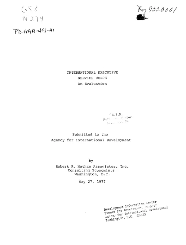 INTERNATIONAL EXECUTIVE SERVICE CORPS; AN EVALUATION