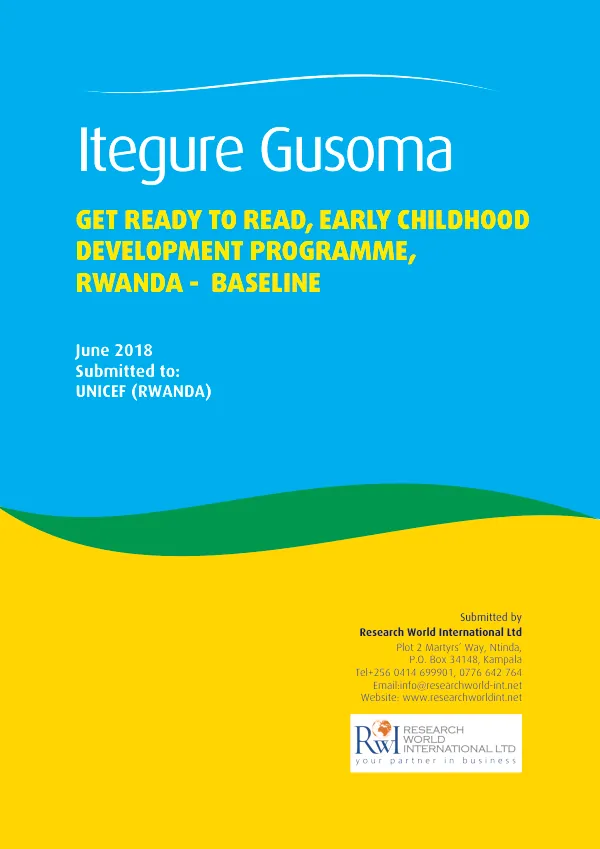 Itegure gusoma : get ready to read: early childhood development programme, Rwanda : baseline
