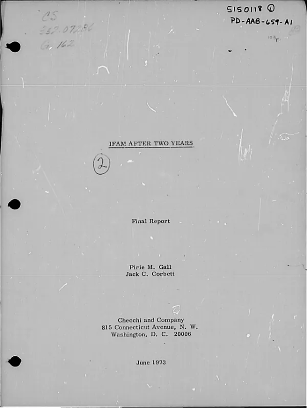 IFAM AFTER TWO YEARS; FINAL REPORT