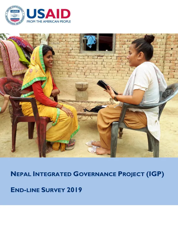 Nepal integrated governance project (IGP) : end-line survey 2019