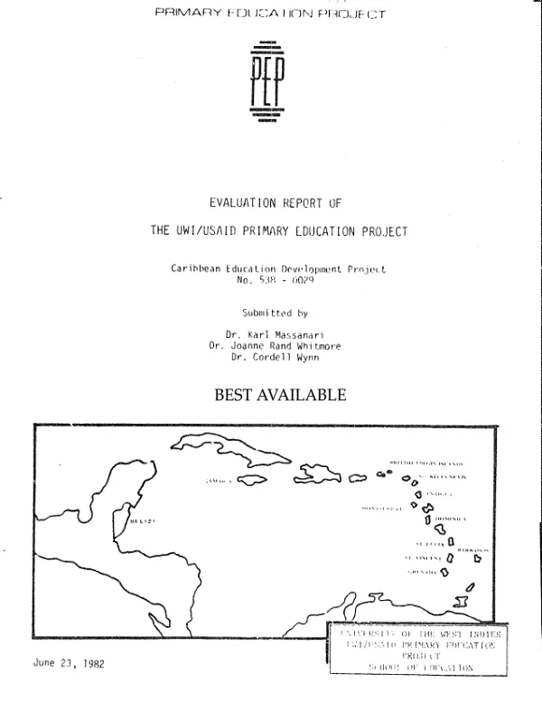 Evaluation report of the UWI/USAID primary education project