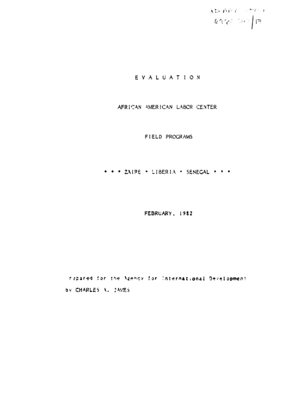 Evaluation : African American Labor Center field programs