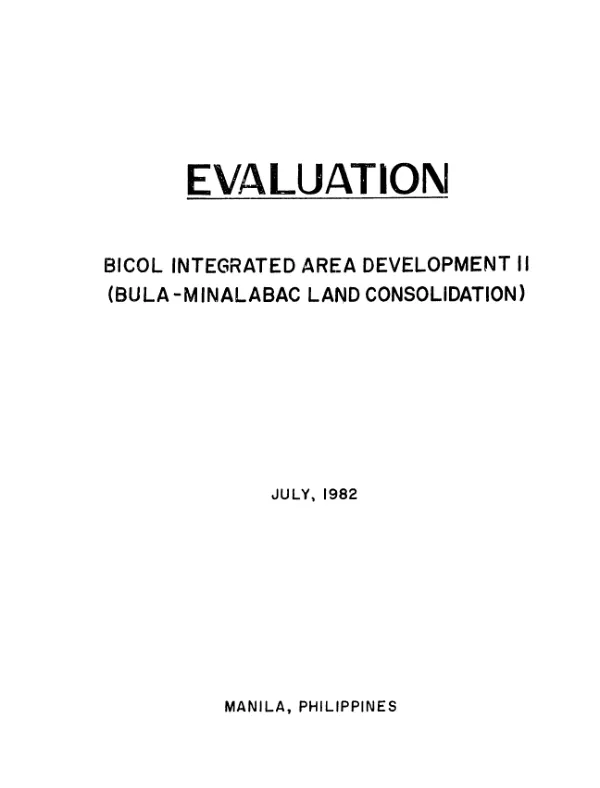 Bicol integrated area development II (Bula-Minalabac land consolidation)