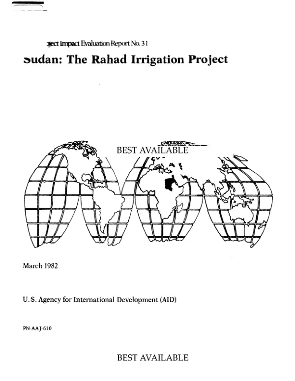 Sudan : the Rahad irrigation project