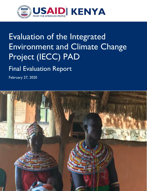 Evaluation of the integrated environment and climate change project (IECC) PAD : final evaluation report