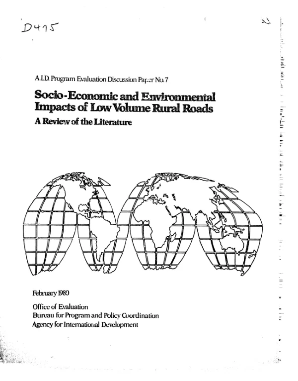 Socio-economic and environmental impacts of low-volume rural roads -- a review of the literature