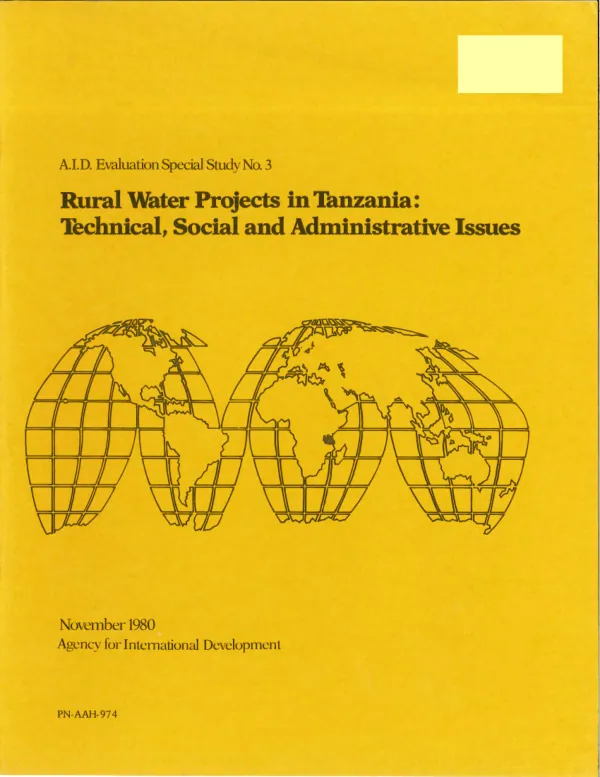 Rural water projects in Tanzania : technical, social and administrative issues