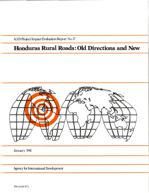 Honduras rural roads : old directions and new