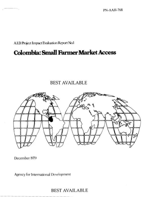 Colombia : small farmer market access