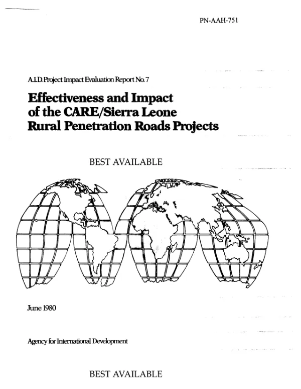 Effectiveness and impact of the CARE/Sierra Leone rural penetration roads projects