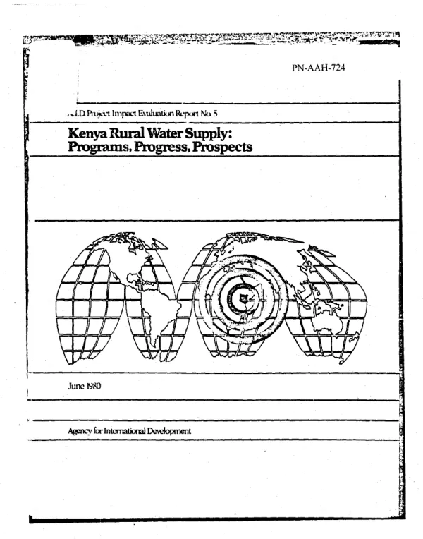 Kenya rural water supply : programs, progress, prospects