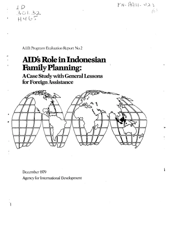 AID's role in Indonesian family planning : a case study with general lessons for foreign assistance