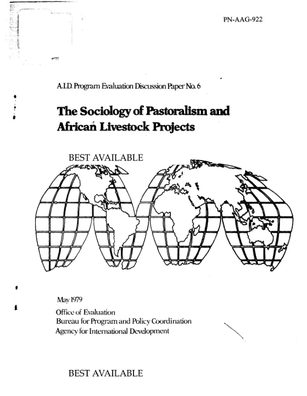 Sociology of pastoralism and African livestock projects