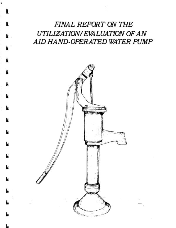 Final report on the utilization/evaluation of an AID hand - operated water pump