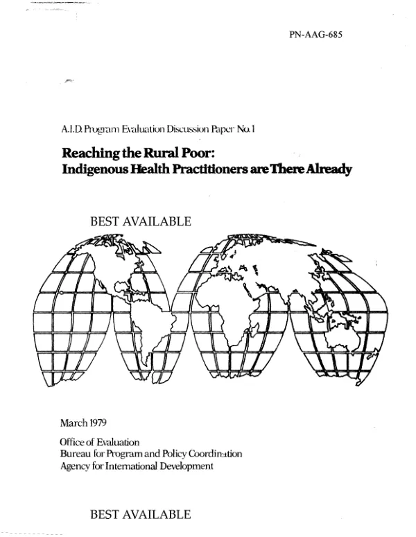 Reaching the rural poor : indigenous health practitioners are there already