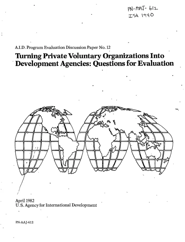 Turning private voluntary organizations into development agencies : questions for evaluation