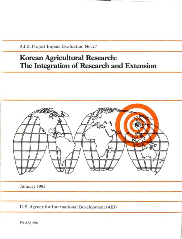 Korean agricultural research : the integration of research and extension