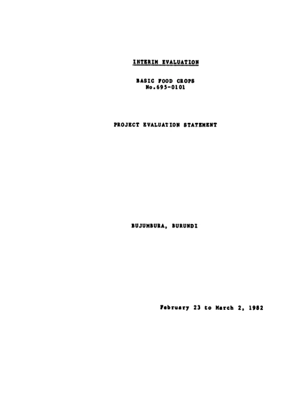 Basic food crops; interim evaluation