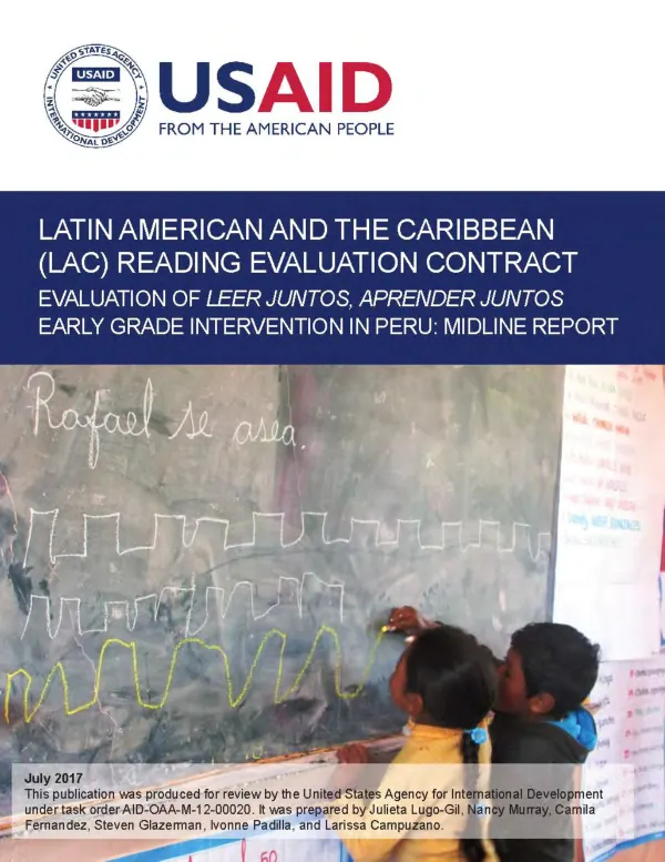 Evaluation of leer juntos, aprender juntos early grade intervention in Peru : midline report