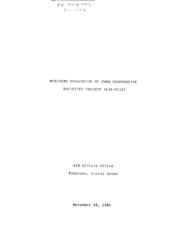 Mid-term evaluation of CUNA cooperative societies project