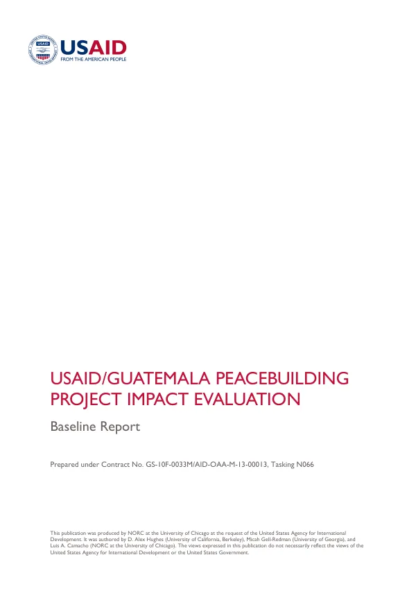 USAID/Guatemala peacebuilding project impact evaluation : baseline report