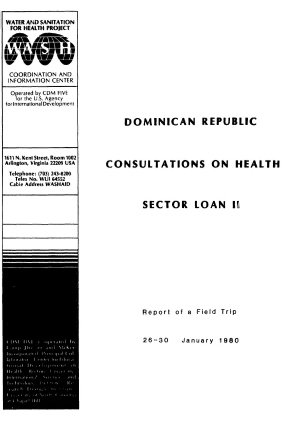 Dominican Republic : consultations on health sector loan II; report of a field trip, 1/26-1/30/80