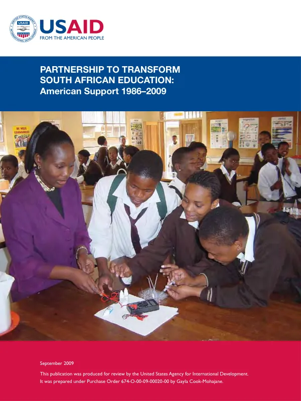 Partnership to transform South African education : American support 1986-2009