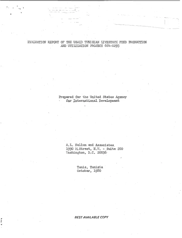 Evaluation report of the USAID Tunisian livestock feed production and utilization project