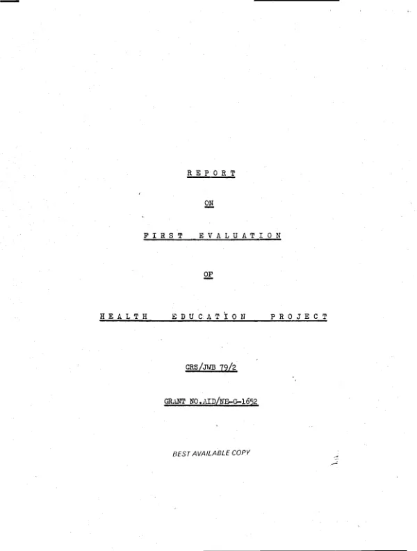 Report on first evaluation of health education project