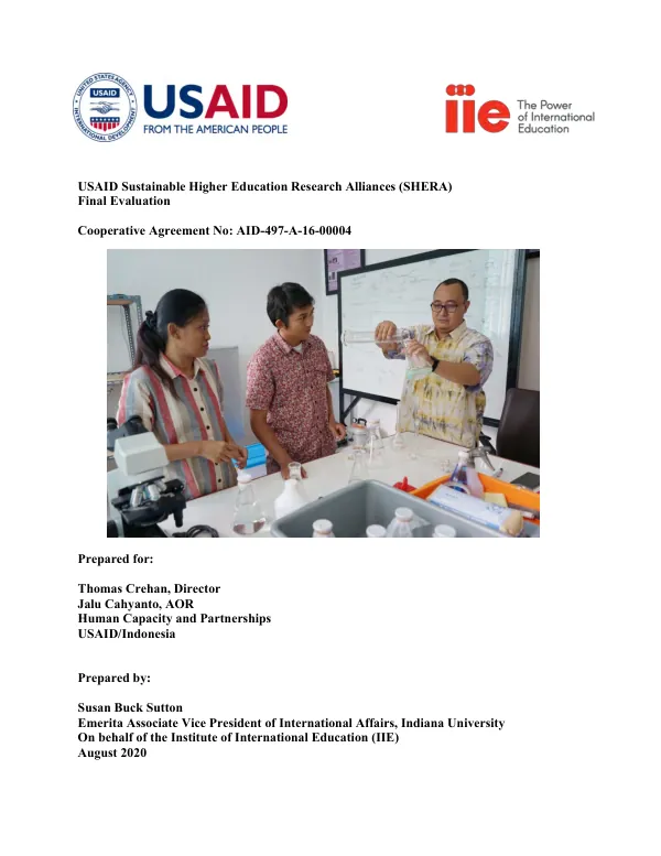 Sustainable higher education research alliances (SHERA) [final evaluation]