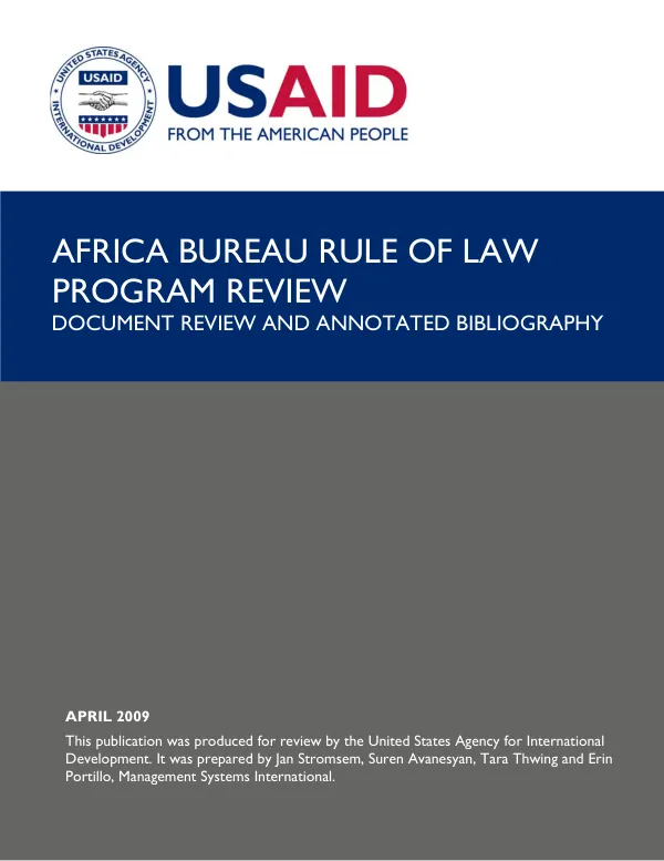 Africa bureau rule of law program review : document review and annotated bibliography