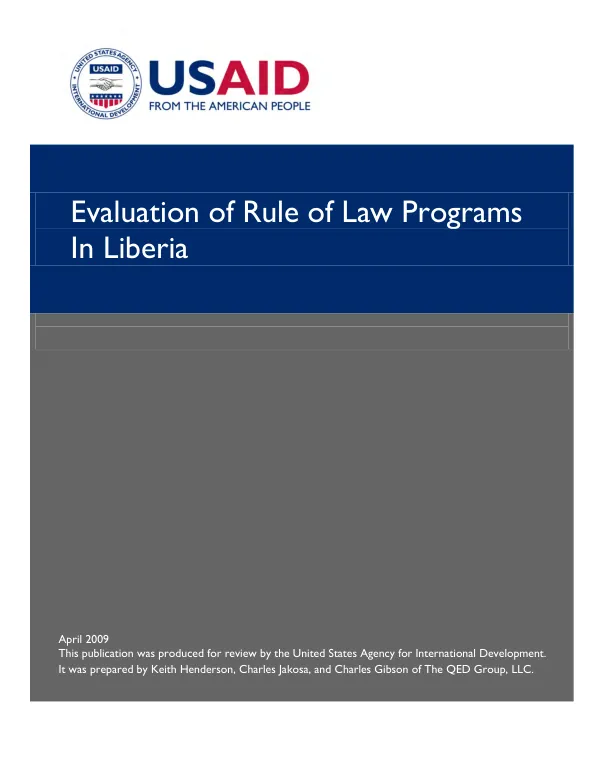 Evaluation of rule of law programs in Liberia